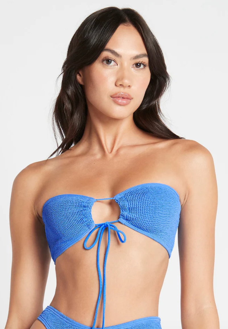 
                  
                    Blue One Size Bandeau Bikini Top
                  
                
