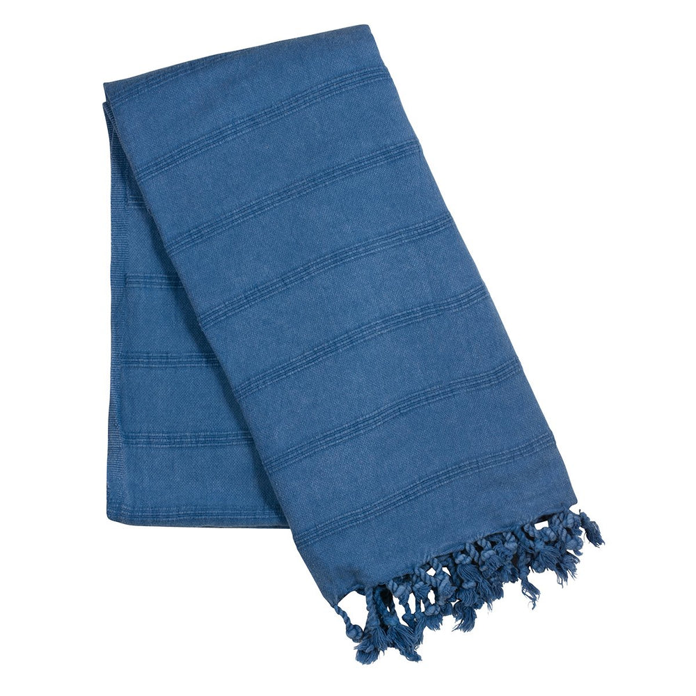 Dark blue stone wash turkish towel