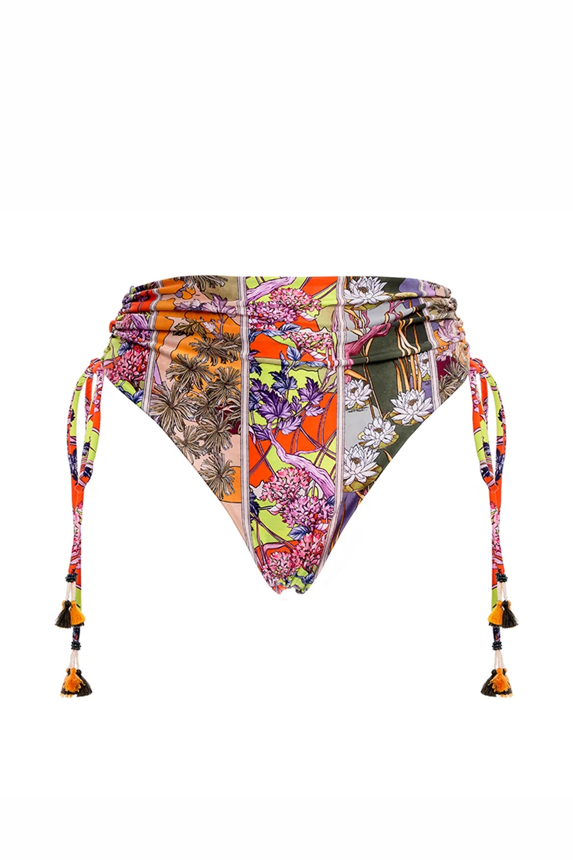 Colorful Floral Print High Waist Bikini Bottom