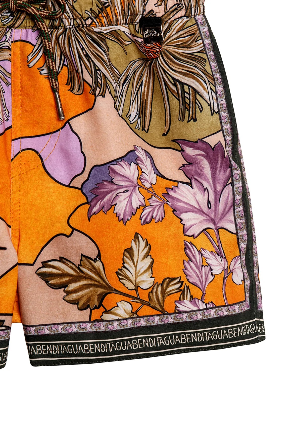 Kid's Tropical Print Swim Trunks