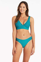 Bright Textured Full Coverage Bikini Bottom