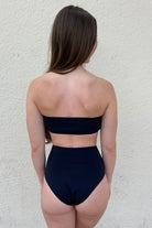 black high waisted bikini bottoms 
