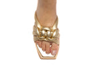 Knotted Gold Strap Sandals