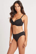 Black Full Coverage Hipster Bikini Bottom