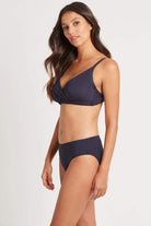 Navy Blue Full Coverage Hipster Bikini Bottom