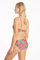 Supportive Cross Front Floral Print Swim Top