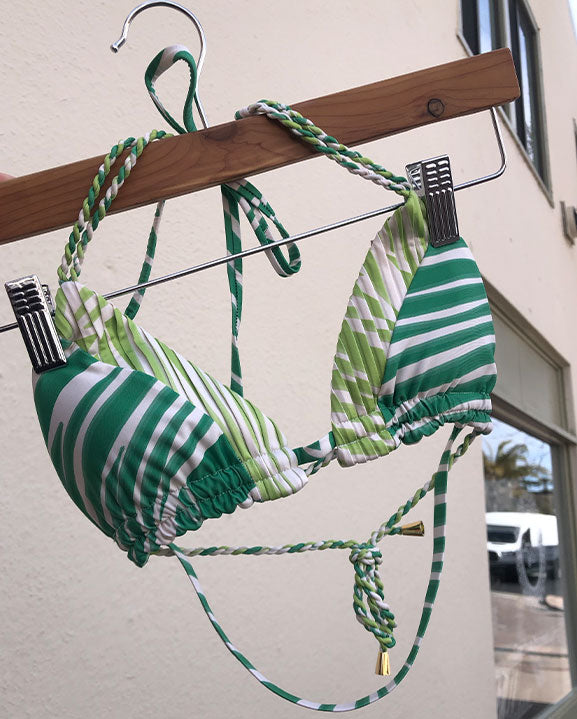 
                  
                    abstract green leaf print bikini top
                  
                