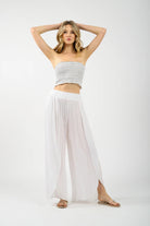 Split Side White Pants
