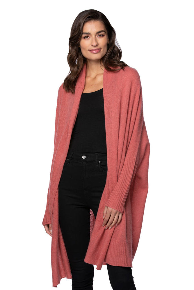 rosy pink cashmere cardigan shawl 
