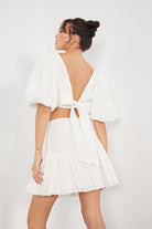 white light weight cotton short skirt 