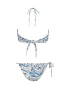  Blue Abstract Print Tie Side Bottom