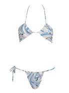  Blue Abstract Print Tie Side Bottom