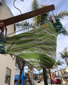 abstract leaf print green bikini bottoms 