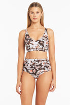 High Waisted Floral Print Bikini Bottom