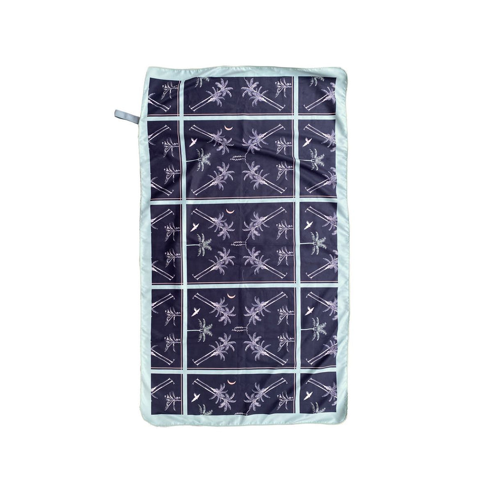 palm print on black background microfiber towel