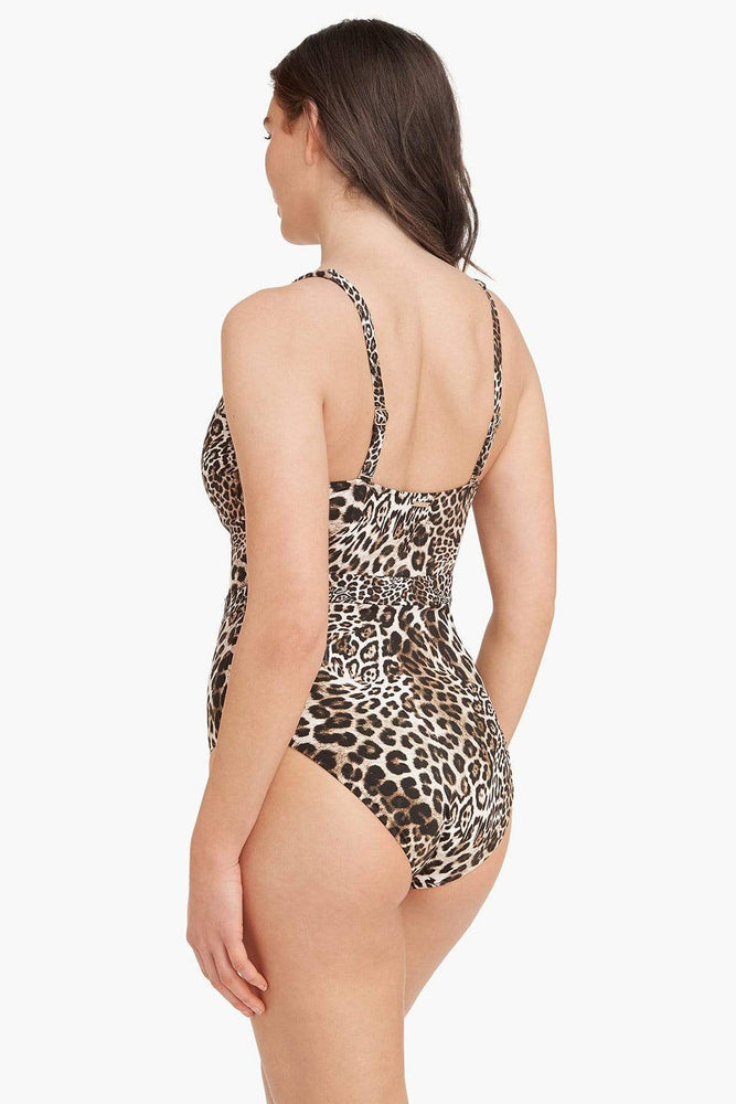 
                  
                    Leopard Print Plunging One Piece 
                  
                